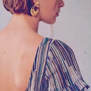 Sezane Metallic Ruffle "Brandy" Blouse